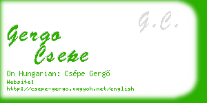 gergo csepe business card
